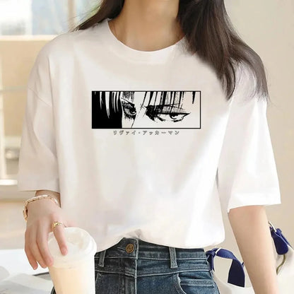 Japanese Anime Attack on Titan Graphic Print Harajuku T Shirt Casual Fashion Short Sleeve Plus Size T Shirt Women Retro Tops