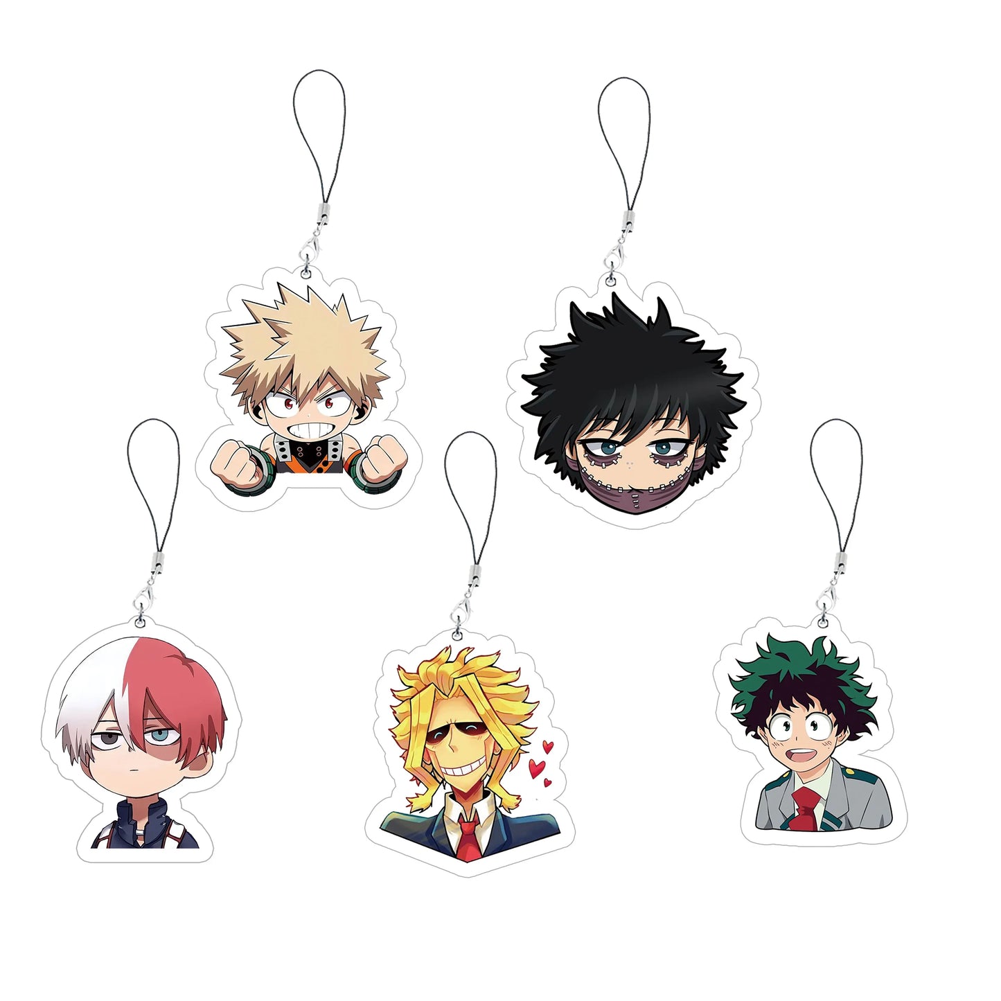 Anime My Hero Academia Phone Charm Keychain Acrylic My Hero Academia Small Mobile Phone Chain Key Rin Accessories Fans Gifts