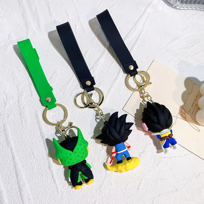 Cartoon Anime Dragon Ball Figure Keychain Creative Cute Goku PVC Doll Toys Car Keychain Pendant Cute Bag Ornament Accessories