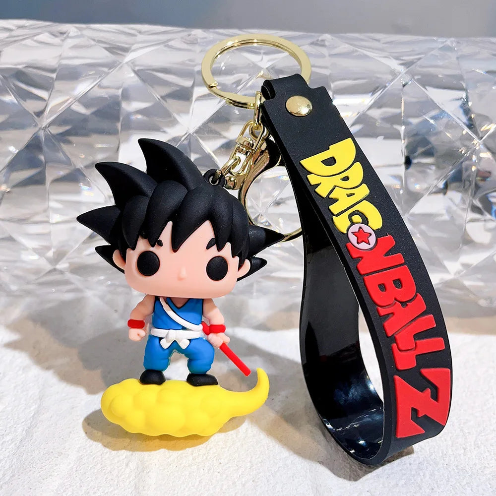 Cartoon Anime Dragon Ball Figure Keychain Creative Cute Goku PVC Doll Toys Car Keychain Pendant Cute Bag Ornament Accessories