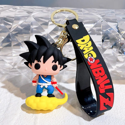 Cartoon Anime Dragon Ball Figure Keychain Creative Cute Goku PVC Doll Toys Car Keychain Pendant Cute Bag Ornament Accessories