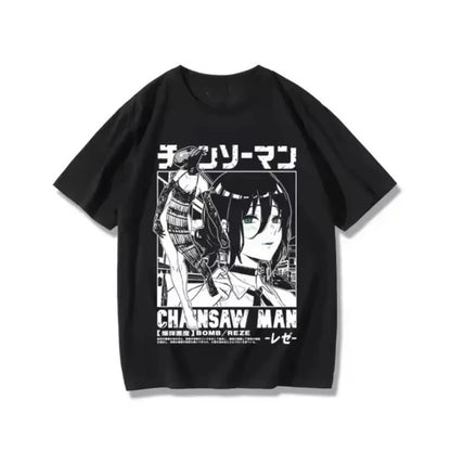 Anime T-shirt Women Chainsaw Man Manga Graphic Men Cotton Short Sleeve Tee Plus Size Women Tops Summer Streetwear