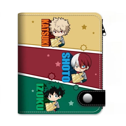 Anime My Hero Academia Todoroki Shoto Men's Wallets Midoriya Izuku Card Holders Purse
