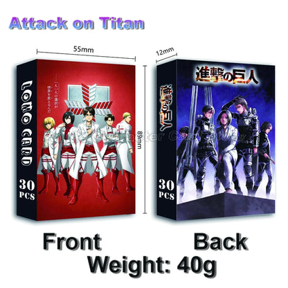 LOMO Card 30Pcs/Set Anime Sailor Moon One Piece Naruto JOJO SAO Cards Photocards Hobby Game Collection Toys For Children Gifts