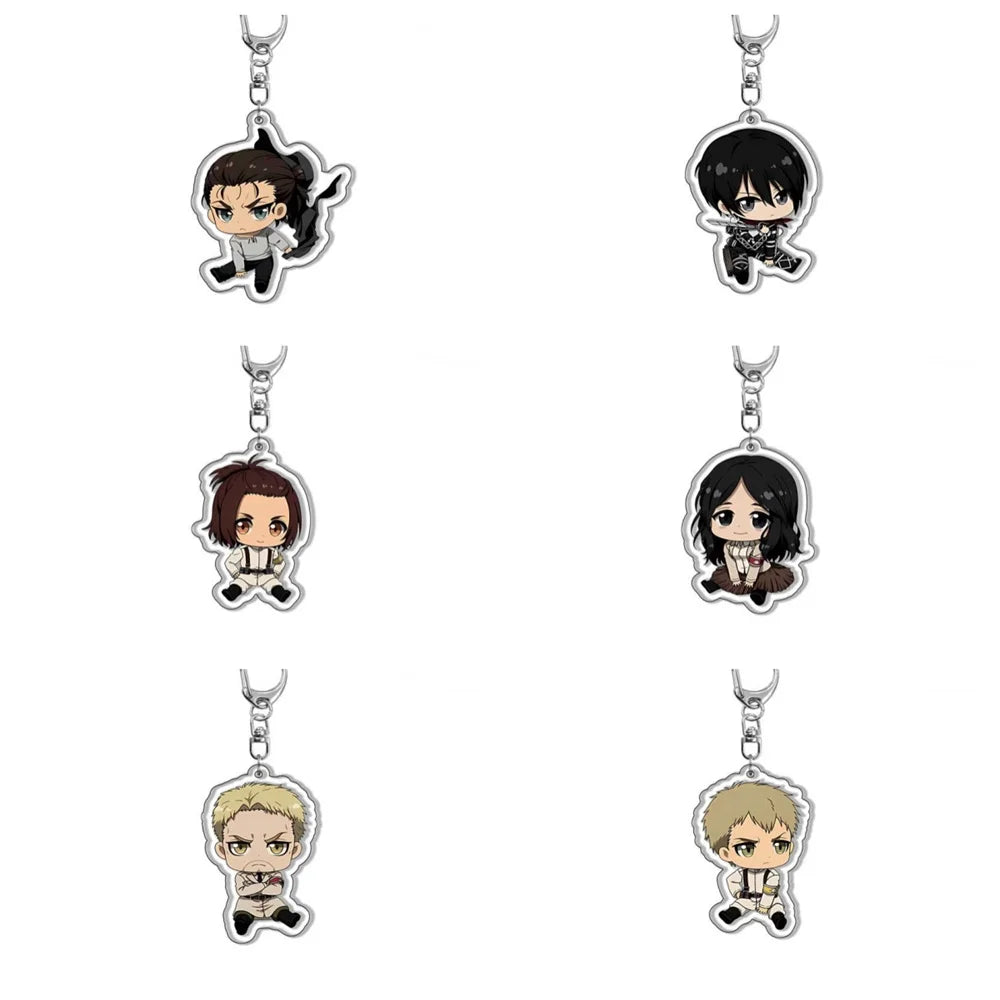6CM Hot Anime Attack on Titan Keychain Model Cosplay Charm Characters Ornament Accessories Goods Collection Gifts