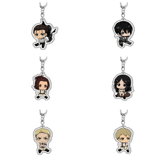 6CM Hot Anime Attack on Titan Keychain Model Cosplay Charm Characters Ornament Accessories Goods Collection Gifts