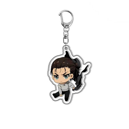 6CM Hot Anime Attack on Titan Keychain Model Cosplay Charm Characters Ornament Accessories Goods Collection Gifts