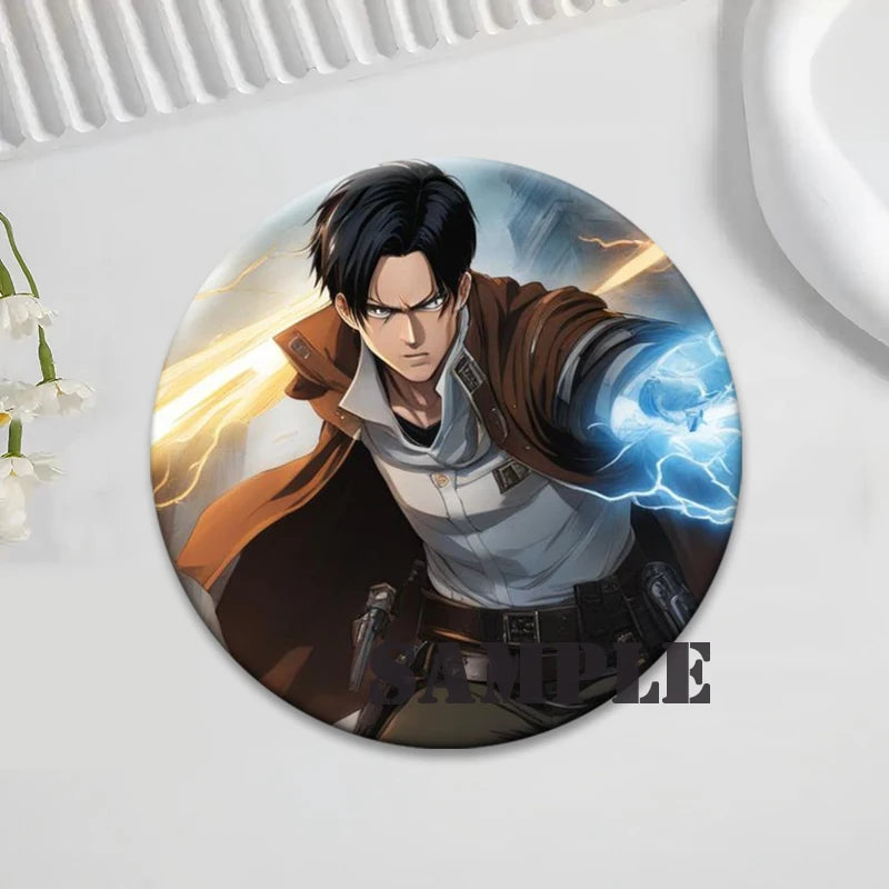 Anime Attack on Titan Brooches Exquisite Badge Eren Jäger Mikasa Ackerman Armin Arlert Levi Rivaille Rival Ackerman Cartoon Pins