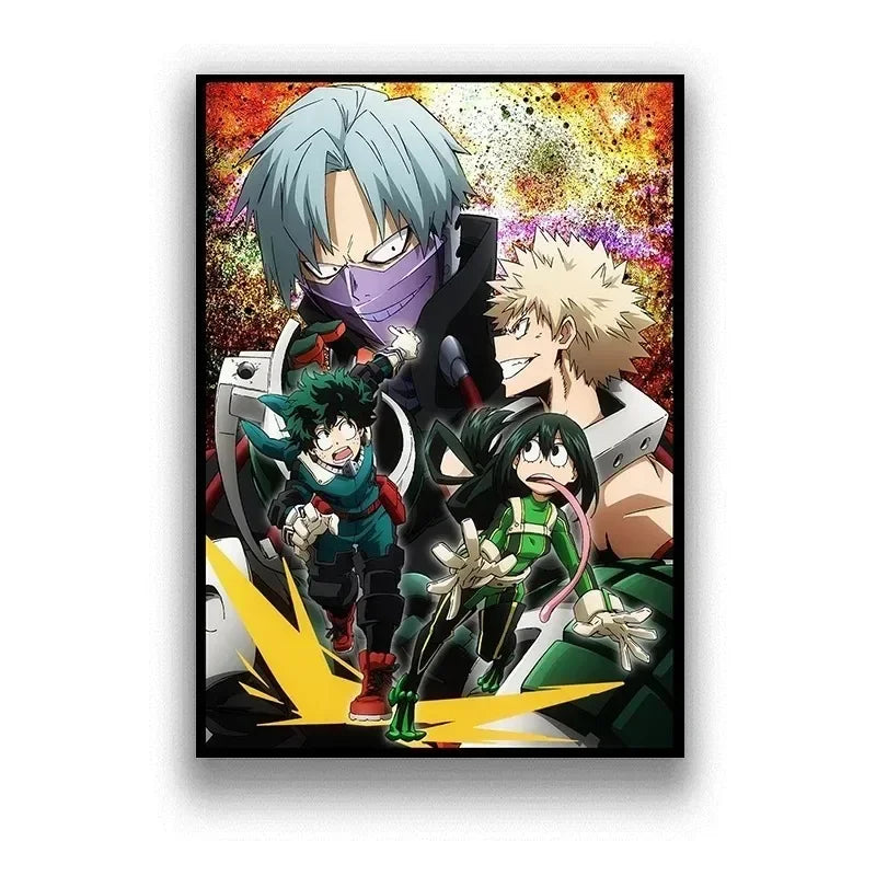 My Hero Academia Poster Anime Decor Bar Cafe Canvas Painting Posters and Prints Wall Art Pictures for Living Room Decoration