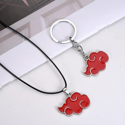 New Red Auspicious Cloud Long Necklace For Women Anime Accessories Itachi Titanium Jewelry Cartoon Men's Neck Chains Gift