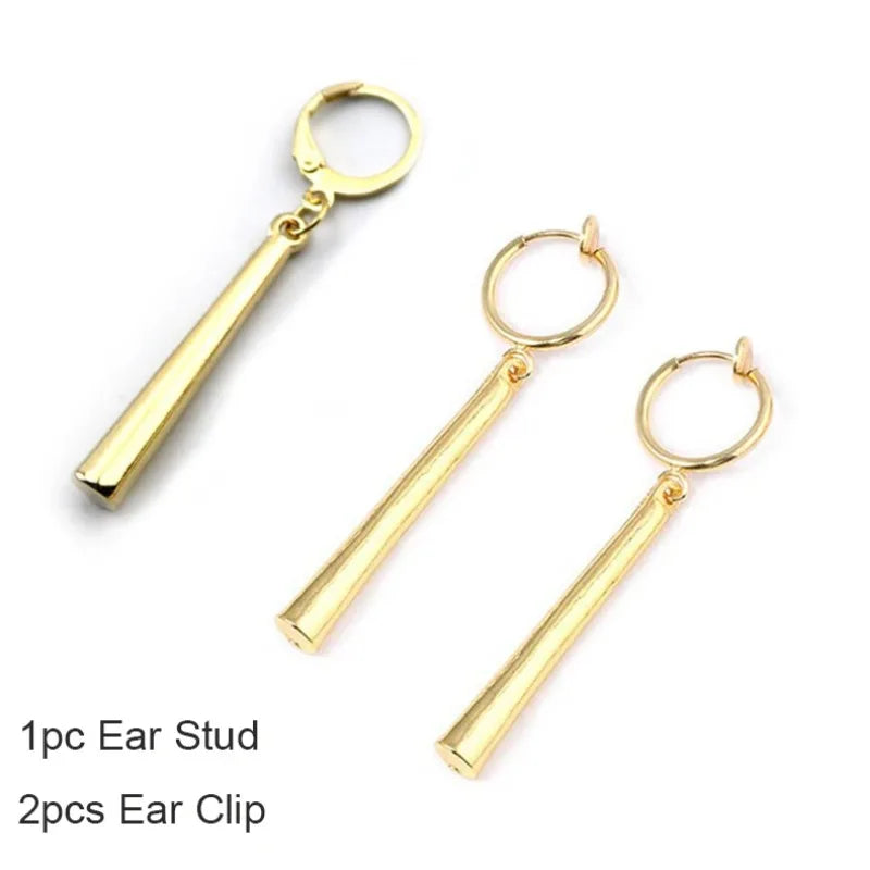1/3pcs Anime Roronoa Zoro Cosplay Earrings, Long Column Pendant Drop Earrings Ear Clips Stud for Women Men Jewelry Gift