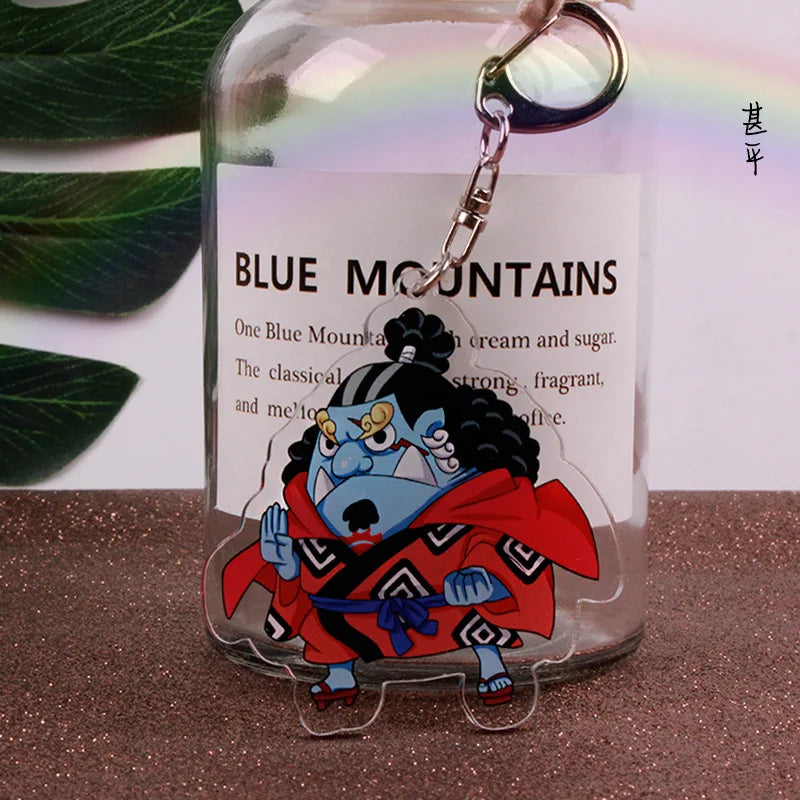 Anime One Piece Luffy Charlotte Linlin Katakuri Edward Newgate Donquixote Doflamingo Jinbe Acrylic Keychains Pendants Figure Toy