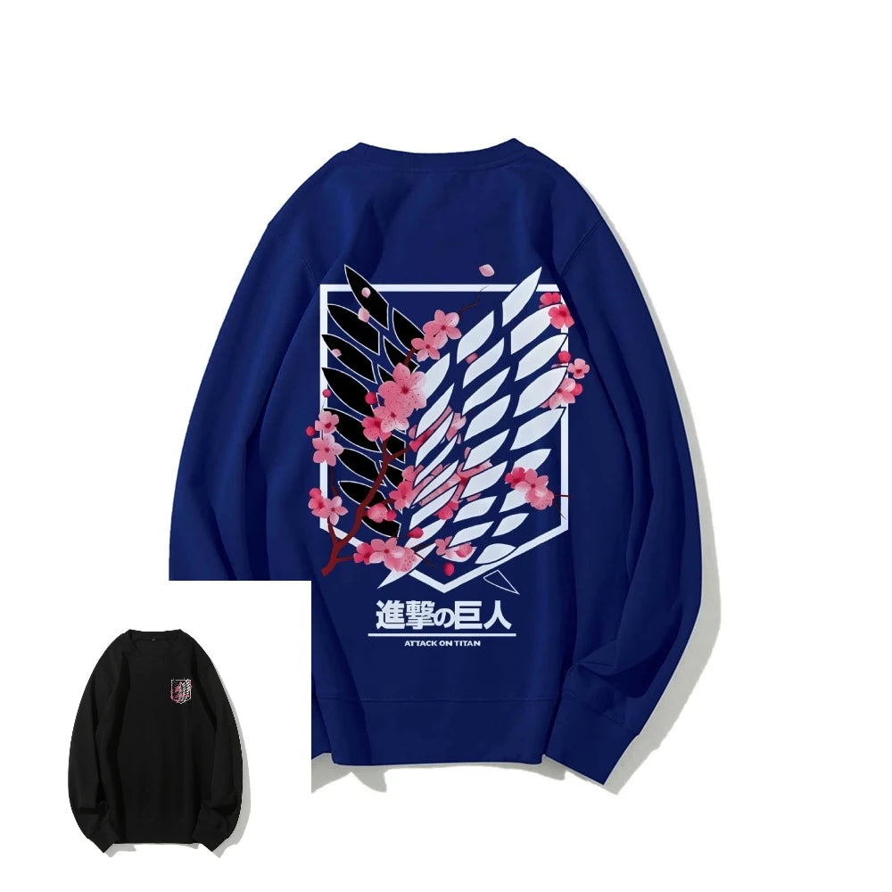 Anime Attack on Titan Sweatshirt Casual Streetwear Men Women Round-neck Pullover Hoodie Sweater Long Sleeves Top Autumn Trendy