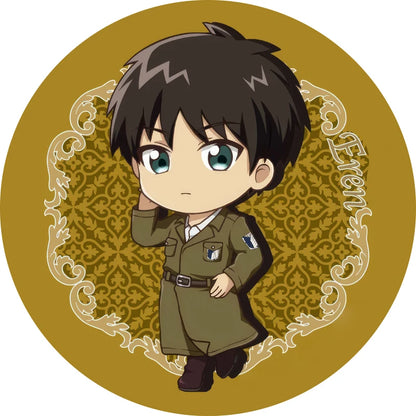 Attack on Titan Q-Version Anime Badge Handmade Cartoon Brooches Eren Jaeger Armin Arlert Lapel Pins Backpack Hat Decorations