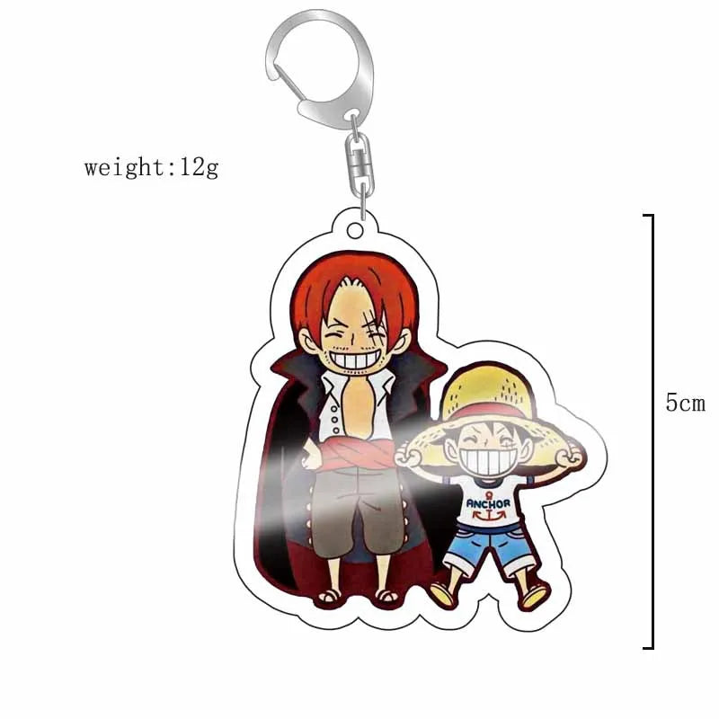 Anime One Piece Luffy Zoro Sanji Nami Ussop Chopper Franky Brook Law Ace Acrylic Keychain Figure Toys Gifts Pendant Jewelry