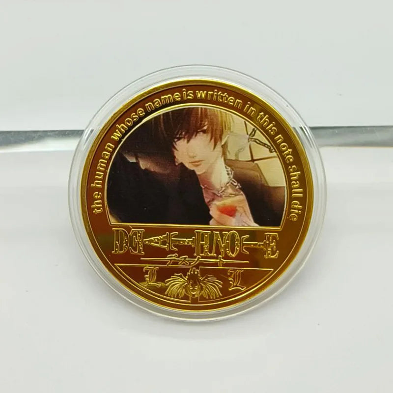 Miniso Death-Note Character Coins Set - Anime-Themed Ryuk L Lawliet Tokens, Colorful Japanese Manga Souvenir for Collectors