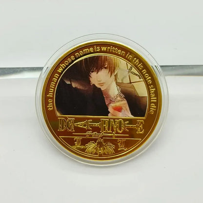 Miniso Death-Note Character Coins Set - Anime-Themed Ryuk L Lawliet Tokens, Colorful Japanese Manga Souvenir for Collectors