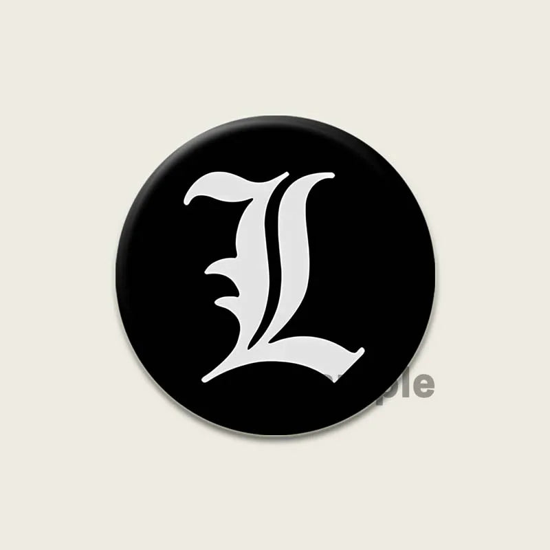 Death Note HD Print Anime Pins Handmade Round Brooches L Killer Yagami Light Cosplay Badge Backpacks Jewelry Gifts Accessory