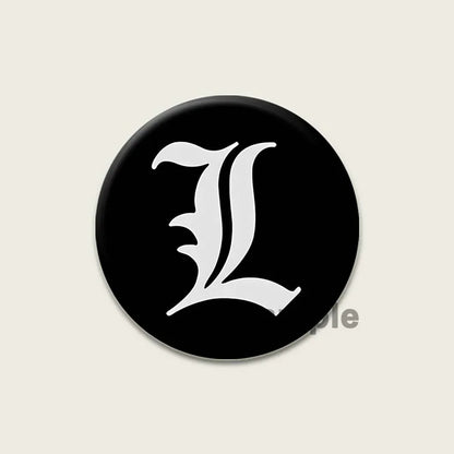 Death Note HD Print Anime Pins Handmade Round Brooches L Killer Yagami Light Cosplay Badge Backpacks Jewelry Gifts Accessory