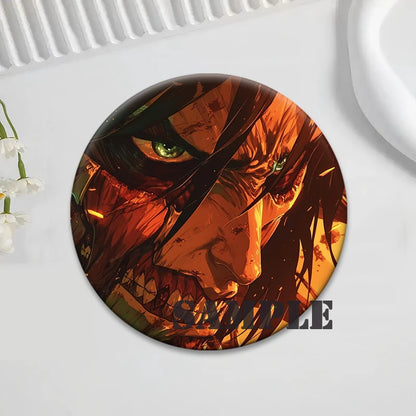 Anime Attack on Titan Brooches Exquisite Badge Eren Jäger Mikasa Ackerman Armin Arlert Levi Rivaille Rival Ackerman Cartoon Pins