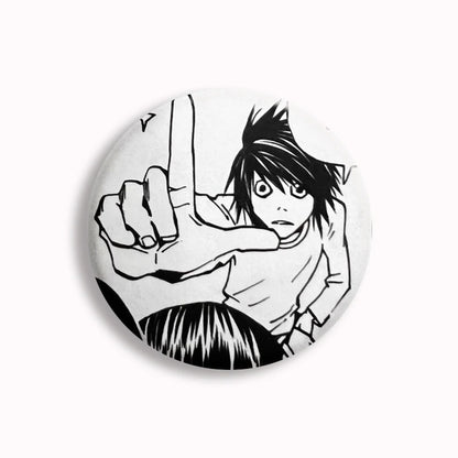 Japanese Anime Death Note Button Pins Handmade L Killer Yagami Light Round Brooch Cosplay Accessories Decor Friends Gifts
