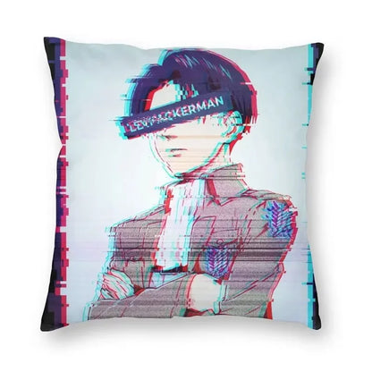 Levi Ackerman Attack On Titan Cushion Cover Print Harajuku Anime Manga Floor Pillow Case for Car Pillowcase Home Decor