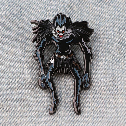 Anime DEATH NOTE Ryuk Cosplay Brooch Adult Unisex Alloy Enamel Badge Lapel Pins Bag Costume Ornament Halloween Accessories Props