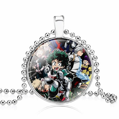My Hero Academia Round Pendant Cartoon Student Necklace Anime Peripheral Accessories My Hero Academia Sweater Chain Gift