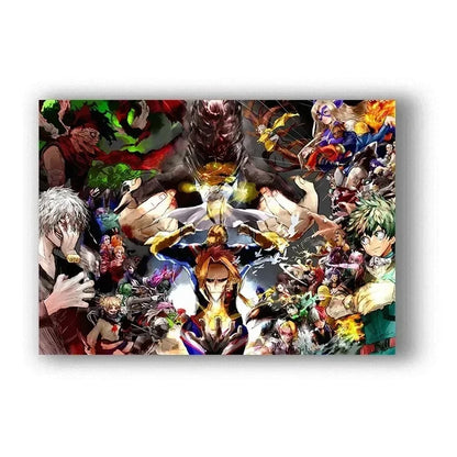 My Hero Academia Poster Anime Decor Bar Cafe Canvas Painting Posters and Prints Wall Art Pictures for Living Room Decoration
