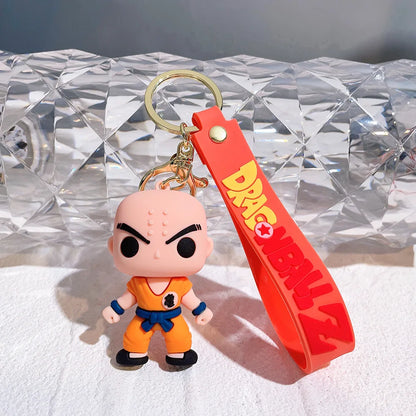 Cartoon Anime Dragon Ball Figure Keychain Creative Cute Goku PVC Doll Toys Car Keychain Pendant Cute Bag Ornament Accessories