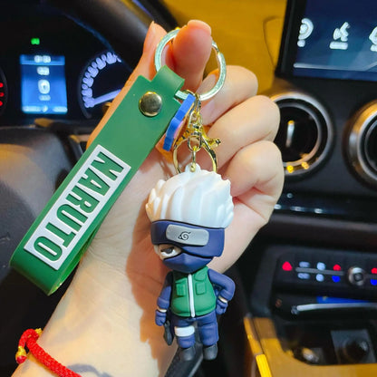 Cartoon Anime Naruto Action Figures Keychains  Sasuke Kakashi Key Pendant Cartoon Bag Pendant Doll Keychain Boy Gift