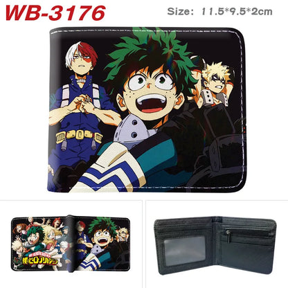 My Hero Academia Cartoon Short Wallet Anime Coin Purse with Card Holder