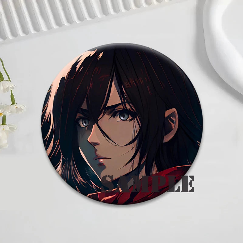 Anime Attack on Titan Brooches Exquisite Badge Eren Jäger Mikasa Ackerman Armin Arlert Levi Rivaille Rival Ackerman Cartoon Pins