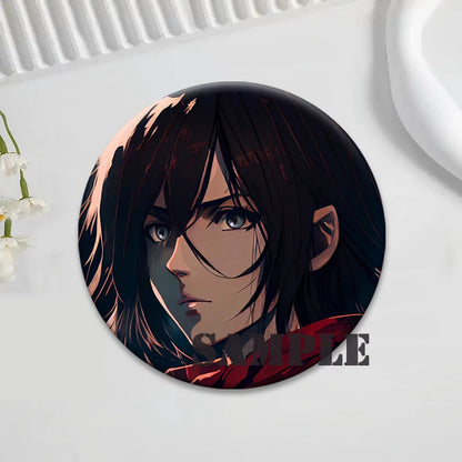 Anime Attack on Titan Brooches Exquisite Badge Eren Jäger Mikasa Ackerman Armin Arlert Levi Rivaille Rival Ackerman Cartoon Pins