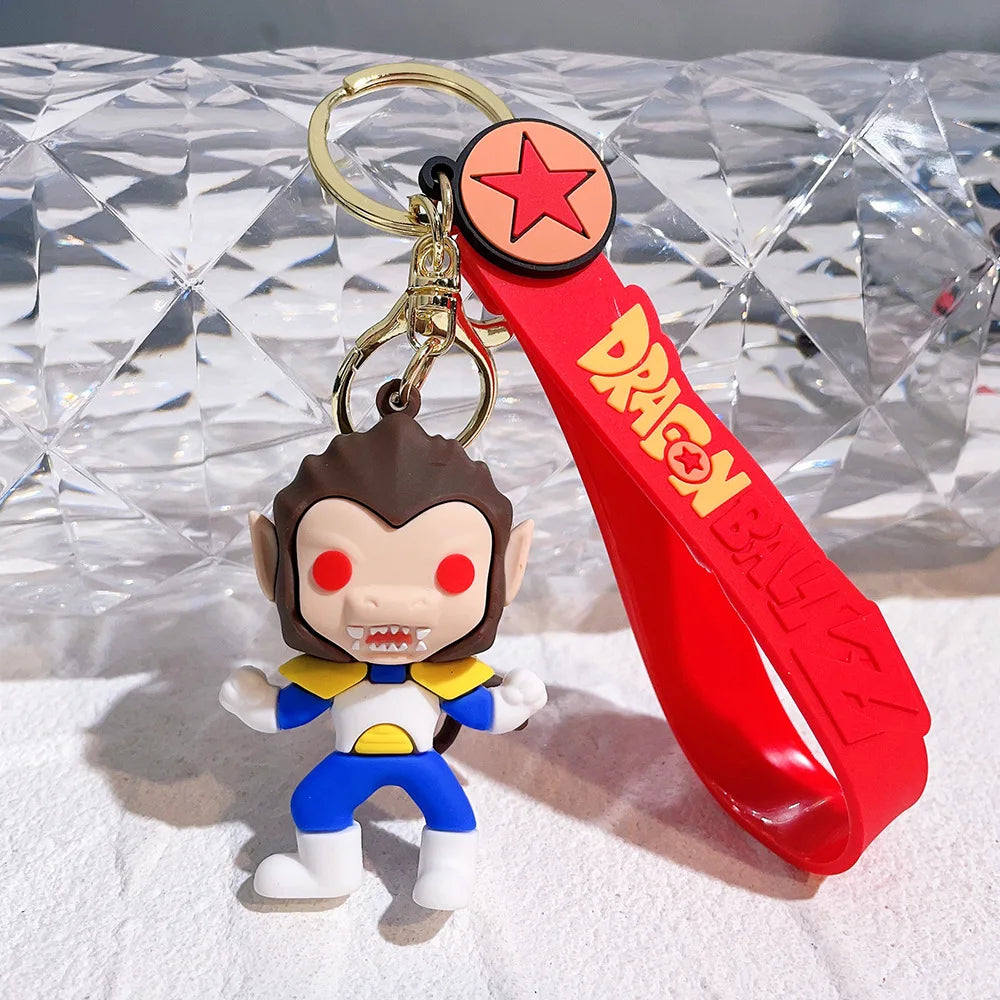 Cartoon Anime Dragon Ball Figure Keychain Creative Cute Goku PVC Doll Toys Car Keychain Pendant Cute Bag Ornament Accessories