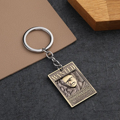 Anime One Piece Metal Keychain Luffy Hat Zoro Nami Sanji Chopper Figure Pendant Car Keyring For Men Women Kid Gift Jewelry