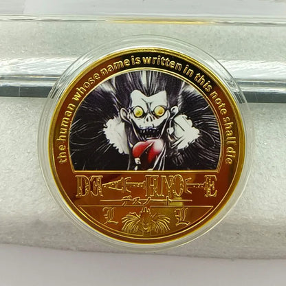 Miniso Death-Note Character Coins Set - Anime-Themed Ryuk L Lawliet Tokens, Colorful Japanese Manga Souvenir for Collectors