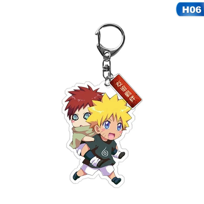 40Style Uzumaki Uchiha Sakura Gaara Obito Itachi Madara Hatake Kakashi Anime Figures Acrylic Keychains Fans Gift