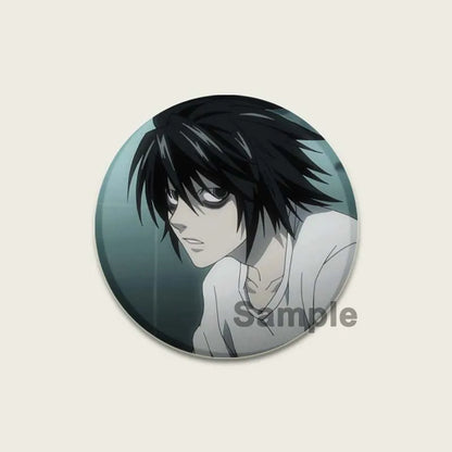 Death Note HD Print Anime Pins Handmade Round Brooches L Killer Yagami Light Cosplay Badge Backpacks Jewelry Gifts Accessory
