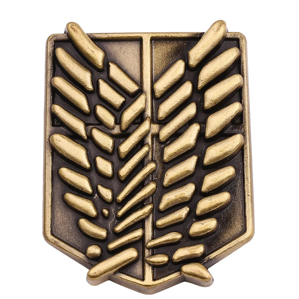 Anime Attack on Titan Enamel Brooch Eren Jaeger Mikasa Ackerman Jiyuu No Tsubasa Cartoon Lapel Badge Adornment Gift Wholesale