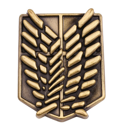 Anime Attack on Titan Enamel Brooch Eren Jaeger Mikasa Ackerman Jiyuu No Tsubasa Cartoon Lapel Badge Adornment Gift Wholesale