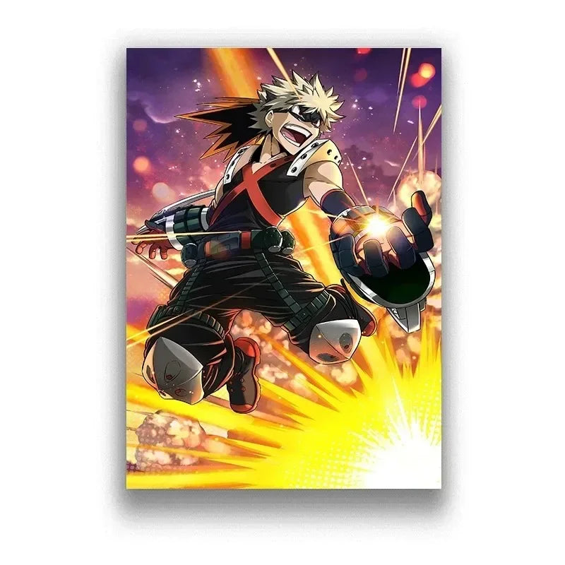 My Hero Academia Poster Anime Decor Bar Cafe Canvas Painting Posters and Prints Wall Art Pictures for Living Room Decoration