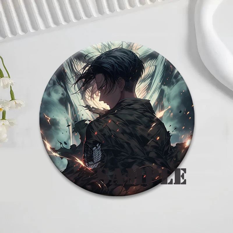 Anime Attack on Titan Brooches Exquisite Badge Eren Jäger Mikasa Ackerman Armin Arlert Levi Rivaille Rival Ackerman Cartoon Pins