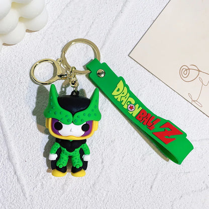 Cartoon Anime Dragon Ball Figure Keychain Creative Cute Goku PVC Doll Toys Car Keychain Pendant Cute Bag Ornament Accessories