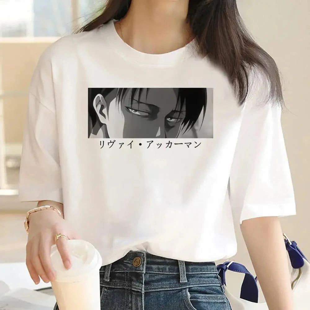 Japanese Anime Attack on Titan Graphic Print Harajuku T Shirt Casual Fashion Short Sleeve Plus Size T Shirt Women Retro Tops