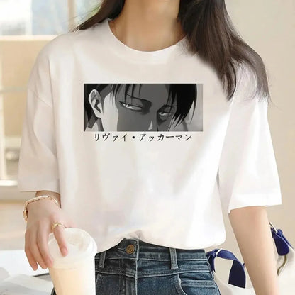 Japanese Anime Attack on Titan Graphic Print Harajuku T Shirt Casual Fashion Short Sleeve Plus Size T Shirt Women Retro Tops