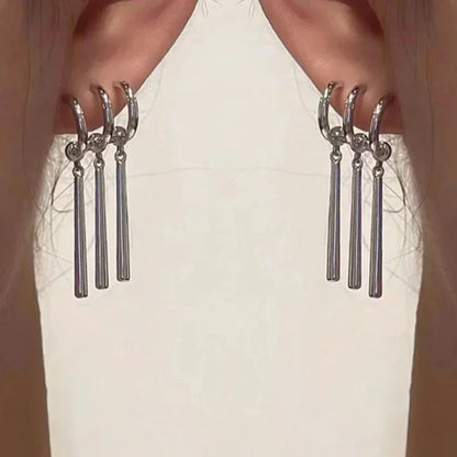 1Pair Zoro Anime Earrings Women Men Cosplay Earrings Piercing Jewelry Fashion Fake Triple Earring Dangle Long Earing