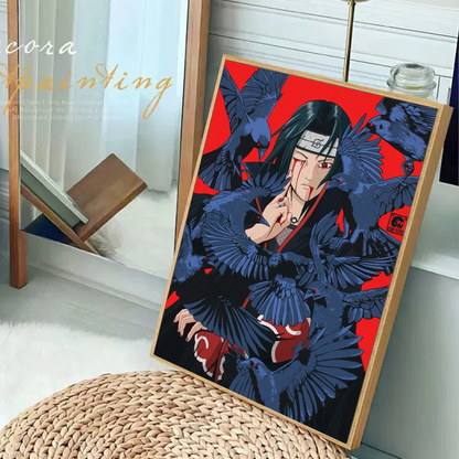 Amine u-Uchiha Itachi Anime Posters Sticky Whitepaper Sticker DIY Room Bar Cafe Kawaii Room Decor