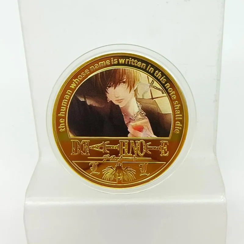 Miniso Death-Note Character Coins Set - Anime-Themed Ryuk L Lawliet Tokens, Colorful Japanese Manga Souvenir for Collectors