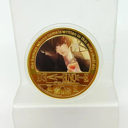 Miniso Death-Note Character Coins Set - Anime-Themed Ryuk L Lawliet Tokens, Colorful Japanese Manga Souvenir for Collectors